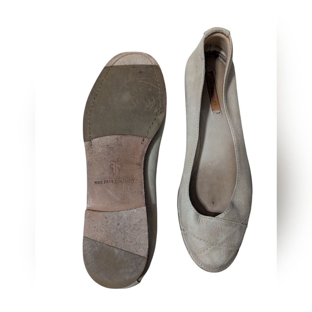 Frye Ivory Sunwash Nubuck Leather Ballet Flats - Picture 4 of 6